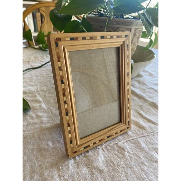 Vintage Other - Philip Whitney Picture Photo Frame Inlay Inlaid Solid Wood 4x6 Marquetry Mission